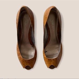 Nine West Peep Toe Pump 6 Camel Tan High Heels